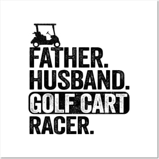 Funny Golfing Father Husband Golf Cart Racer Golf Posters and Art